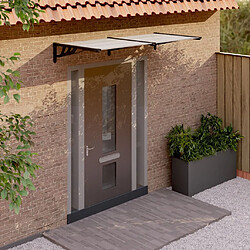 vidaXL Auvent de porte Noir et transparent 199x90 cm Polycarbonate