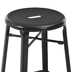 Avis vidaXL Tabourets de bar lot de 4 noir acier