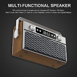 Universal Haut-parleur compatible en bois sans fil portable en bois Bluetooth 20W Réserver de haut-parleur FM Player Radio Prise en charge de la carte TF Card U Disk Line