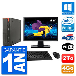 PC Fujitsu E520 DT Ecran 22" Intel G3220 RAM 4Go Disque Dur 2To Windows 10 Wifi · Occasion 