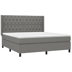 Acheter Sommier à lattes et matelas LED,Cadre à lattes de lit pour Adulte Gris foncé 160x200 cm Tissu -MN30188