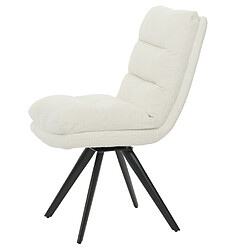 Acheter Mendler Chaise de salle à manger HWC-G66, chaise de cuisine pivotante Auto-Position Tissu/Textile Bouclé certifié MVG ~ blanc crème