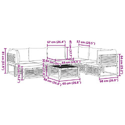vidaXL Salon de jardin avec coussins 8 pcs bois massif d'acacia pas cher
