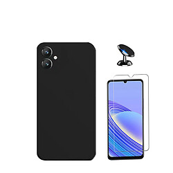 Kit de film en verre trempé de la couverture 5D + couvercle de silicone liquide + SuppOrt Magnétique Phonecare pour Samsung Galaxy A05 - le noir 