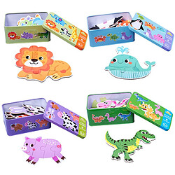 Universal 4pcs grande taille enfants jeux montessori puzzle en bois jouets dessin animé animaux trafic dinosaures puzzle en bois assorti puzzle jouets pour enfants | puzzle 