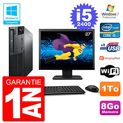 PC Lenovo M82 SFF Ecran 27" i5-2400 RAM 8Go Disque 1To Graveur DVD Wifi W7 · Occasion 