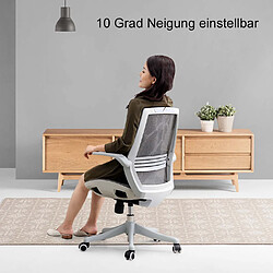 Mendler SIHOO chaise de bureau dossier ergonomique en forme de S, soutien de la taille accoudoir relevable ~ gris