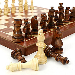 Jeu D'échecs En Bois Pliable Pliable Fait Main échiquier 45cm avec étui de Rangement pas cher