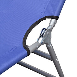 Acheter vidaXL Chaise longue avec coussin de tête Acier enduit de poudre Bleu