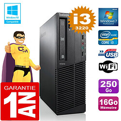 PC Lenovo M92p SFF Core I3-3220 Ram 16Go Disque 250 Go Graveur DVD Wifi W7 · Occasion 