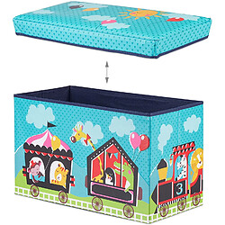 Helloshop26 Tabouret coffre boîte jouet pouf rangement enfant bleu 13_0002763_3 