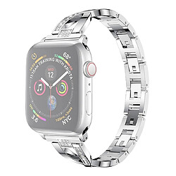 Wewoo Bracelet de montre en acier inoxydable avec diamants colorés pour Apple Watch séries 5 et 4 40 mm / 3 et 2 et 1 38 mm Argent 