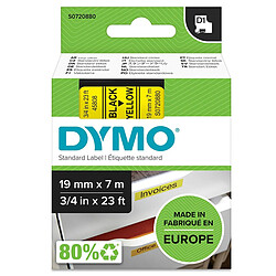 Ruban Laminé pour Etiqueteuses Dymo D1-19 45808 LabelManager™ Noir Jaune 19 mm (5 Unités)