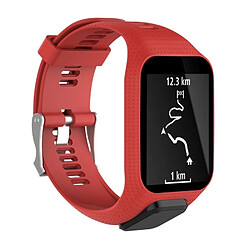 Wewoo Bracelet pour montre connectée Dragonne Sport en silicone la série Tomtom Runner 2/3 rouge 