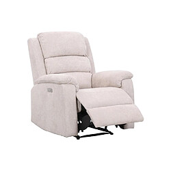 Avis Vente-Unique Fauteuil relax électrique en tissu beige NEVERS