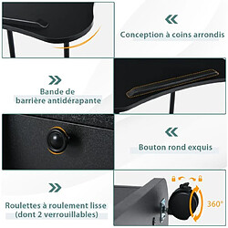 Helloshop26 Bureau d’accueil roulant pour ordinateur,plateau inclinable à 180° roulettes verrouillables bureau assis-debout noir 20_0004841