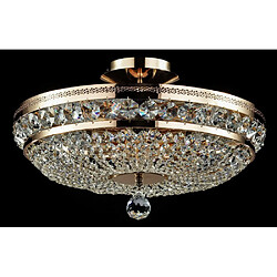 MAYTONI Plafonnier semi-encastré or et cristal, 6 lumières, E14