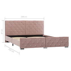 vidaXL Cadre de lit sans matelas Rose Velours 160x200 cm pas cher