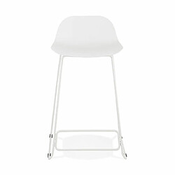 Mes Lot de 2 tabourets de bar H66 blanc et pieds blancs - FLODEN