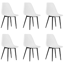 Maison Chic Lot de 6 Chaises à manger,Chaise pour cuisine blanc PP -MN26025