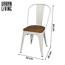 Urban Living Chaise vintage Liv H84 cm - Blanc