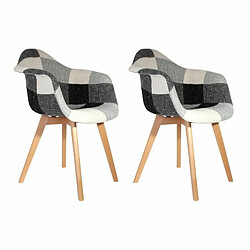 Paris Prix Lot de 2 Fauteuils Patchwork 86cm Gris