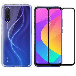 Xeptio Xiaomi Mi A3 (Mia3) verre trempé protection écran vitre Full cover noir ET coque transparente