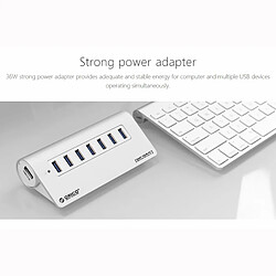 Wewoo HUB USB en alliage d'aluminium à 7 ports USB 3.0 avec adaptateur secteur de 30 W pas cher