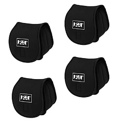 4pcs Sac de Bobine pour Pêche à La Mouche Couverture Élastique(Noir)