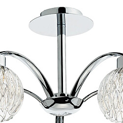 Luminaire Center Plafonnier Yasmin chrome poli et verre 5 ampoules