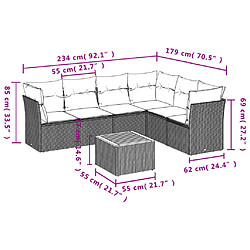 Avis vidaXL Salon de jardin avec coussins 7 pcs gris résine tressée