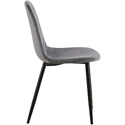 Avis Decoshop26 Lot de 4 chaises de salle à manger coutures décoratives losanges assise en velours gris foncé pieds métal noir mat 10_0001884