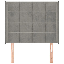 Avis Maison Chic Tête de lit scandinave avec oreilles,meuble de chambre Gris clair 93x16x118/128 cm Velours -MN18143