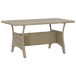 Maison Chic Table de jardin | Table d'extérieur Gris 120x70x66 cm Résine tressée -GKD16735