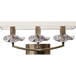 Acheter Luminaire Center Applique murale Akira avec interrupteur 3 Ampoules E14, laiton antique avec Abat jour crème