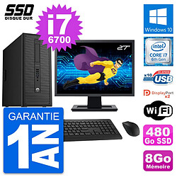 PC Tour HP EliteDesk 800 G2 Ecran 27" i7-6700 RAM 8Go SSD 480Go Windows 10 Wifi · Occasion 