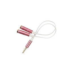 LUUCOZK Répartiteur de casque TRRS 3,5 mm - Adaptateur de casque mâle 4 pôles vers double femelle - Or rose 