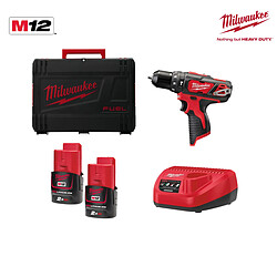 Perceuse percussion MILWAUKEE M12 BPD-202X - 2 batteries 12V 2.0Ah - 1 chargeur C12C 4933446045