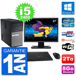 PC Tour Dell 7010 Ecran 27" Intel i5-2400 RAM 8Go Disque 2To Windows 10 Wifi · Occasion 