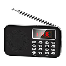 Acheter Haut-parleur Portable Radio FM AM Carte USB TF Lecteur MP3 Lampe De Poche LED Noir