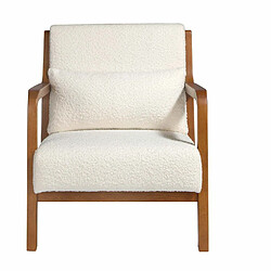 Angel Cerda Fauteuil en tissu blanc avec coussins