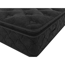 Vente-Unique Ensemble 160 x 200 cm cadre à lattes + matelas ressorts ensachés surmatelas intégré ép.28cm - BLACK DREAM de YSMÉE pas cher