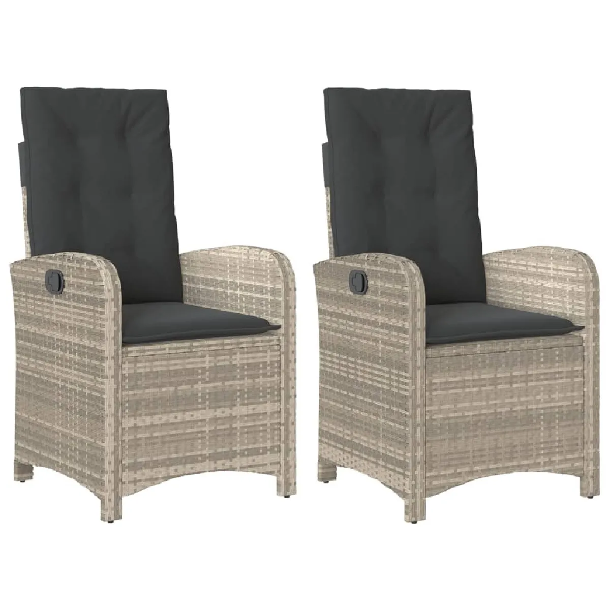 Maison Chic lot de 2 Chaises inclinables et coussins | chaises Relax d'extérieur jardin résine tressée -GKD93762