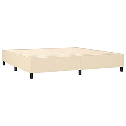 Acheter vidaXL Sommier à lattes de lit et matelas et LED Crème 200x200cm Tissu