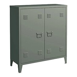 Helloshop26 Casier de bureau armoire meuble de rangement pour bureau atelier chambre acier de bureau métallique à 2 portes 90 x 80 x 33 cm gris foncé 03_0006338 