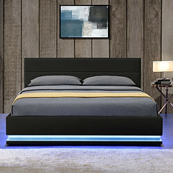 Avis Meubler Design Lit Led Avec Coffre De Rangement Ava - Noir - 180x200