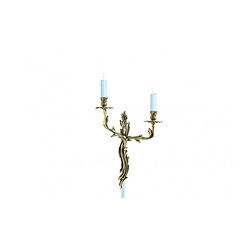 Lumière Applique murale Louis Laiton poli 2 ampoules 49cm