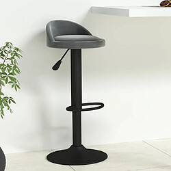 vidaXL Tabouret de bar Gris foncé Velours 