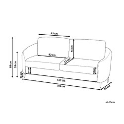 Beliani Canapé 3 places en tissu gris clair TROSA