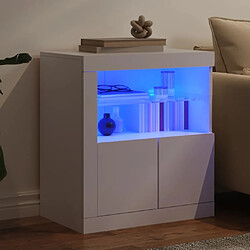 Acheter Maison Chic Commode Buffet - Meuble de rangement avec lumières LED blanc 60,5x37x67 cm -GKD81512